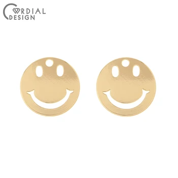 

Cordial Design 100Pcs 20*20MM Jewelry Accessories/Earrings Connectors/Face Shape/Charms/DIY Making/Hand Made/Earring Findings