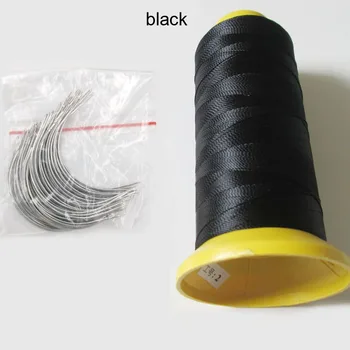 

50pcs 9.0cm big length C type Weave Curved needles+1 roll Spools of Nylon weaving thread for hair weft 5 colors choice
