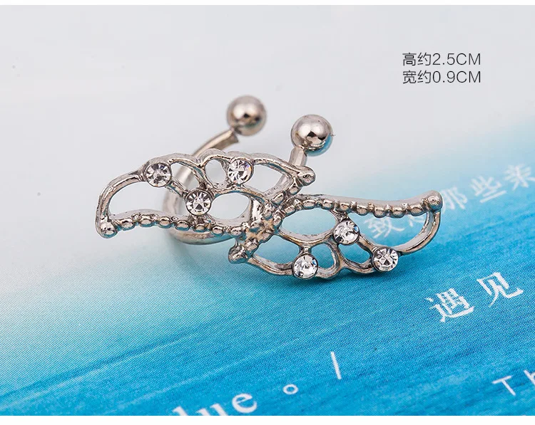 Korean version of hollow wings without earholes earbone clip earring clip single children's jewelry wholesale new best selling