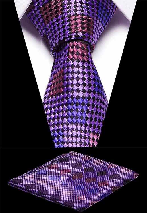 

Wedding 7.5cm Men Classic Tie 100% Silk Jacquard Woven Plaid Striped Cravatta Ties Man Business Necktie Formal Dress Accessories