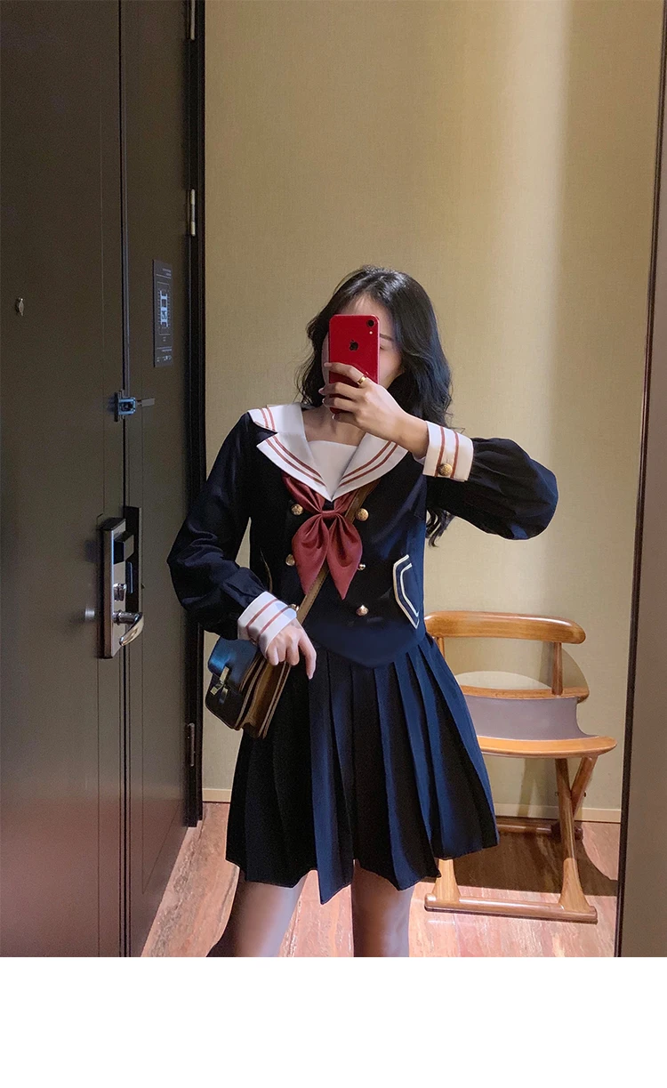 Аниме Hell girl Косплей Костюм Hell Girl Devil Love Косплей Костюм JK Студенческая Униформа Костюм Моряка
