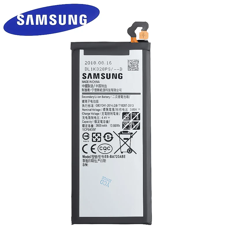 EB-BA720ABE 3600mAh samsung оригинальная замена телефона батарея для samsung Galaxy A7 версия A720 SM-A720 аутентичная батарея