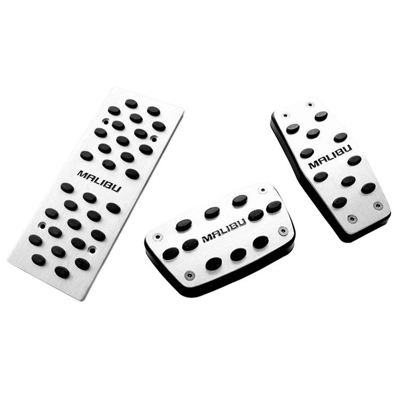 Black Logo 3pcs Автомобильный акселератор педаль газа педаль тормоза подножка педали пластина Нескользящая Крышка для Chevrolet Malibu 2012 2013 - Название цвета: Black Logo 3pcs