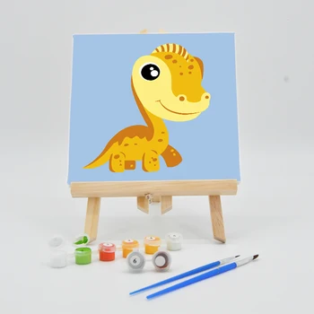 

Paint Painting By Numbers On Canvas 20×20cm With Frame For Child DIY Cartoon Dinosaur Pictures Digital Acrylic Art Kids Coloring