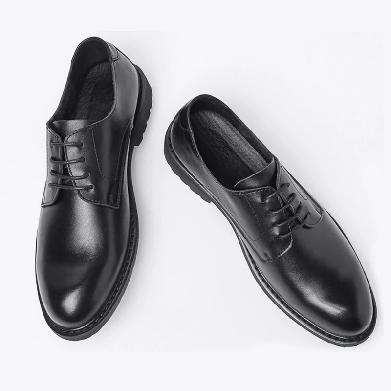 

YIGER Men's Dress shoes Business shoes Man Formale Wedding shoes Genuine Leather Vintage Oxford Black Male Casual shoes 2022 new