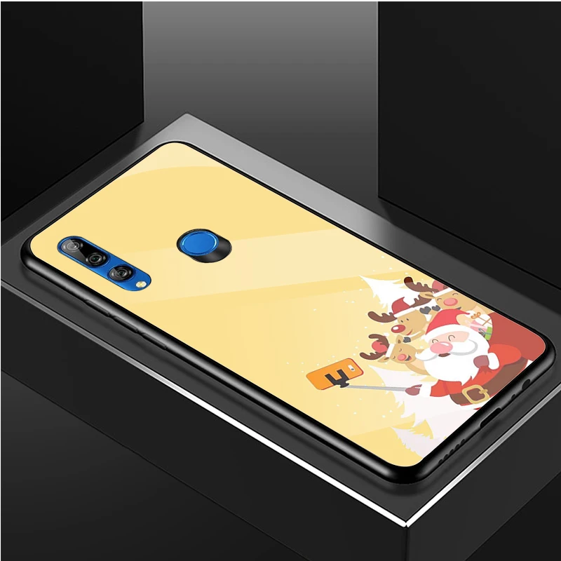 phone case for huawei Năm Mới Giáng Sinh Kính Cường Lực Điện Thoại Ốp Lưng Cho Huawei Honor 8X 9 10i 20i 20Lite 20Pro 30 Pro vỏ huawei pu case