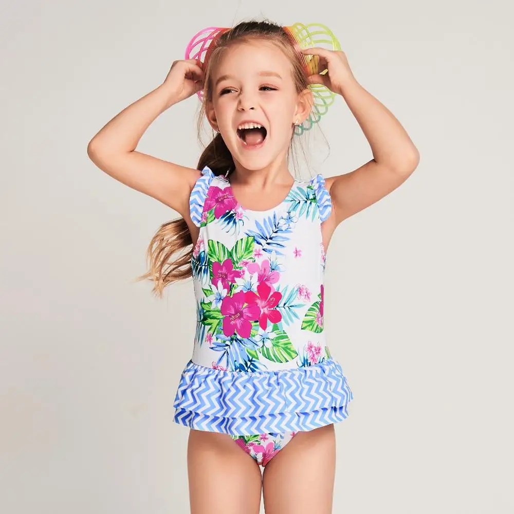 

Julysand Swimwear Girl Lovely One Piece Swimsuit Children's Floral Printed Skin Care Bathing Suit Kids High-end Swimwear