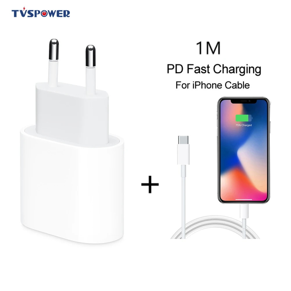 18 Вт usb type C быстрое зарядное устройство адаптер для iPhone 11 pro Xs Max X Xr 8 Plus PD Быстрая зарядка мощность type-C ЕС Разъем для Apple кабель