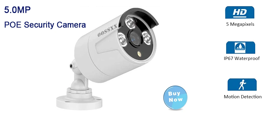 OOSSXX 5MP POE камера безопасности системы комплект 4 шт. 5.0MP ip-камера ИК наружная внутренняя IP67 водонепроницаемая CCTV видеонаблюдение NVR
