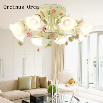 

French luxury white painted resin ceiling lamp living room dining room bedroom romantic decoration flower carving ceiling lamp