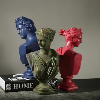 

David Portrait Sculpture Decoration Nordic Style Character Head Living Room Office Resin Crafts Decoration Figurine