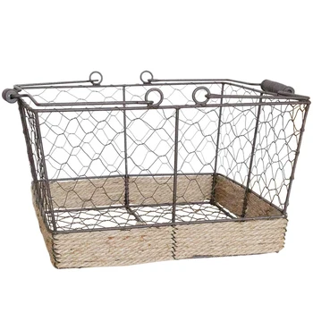

AFBC American Farmhouse Handmade Retro Vintage Wire Storage Basket Metal Wire Basket