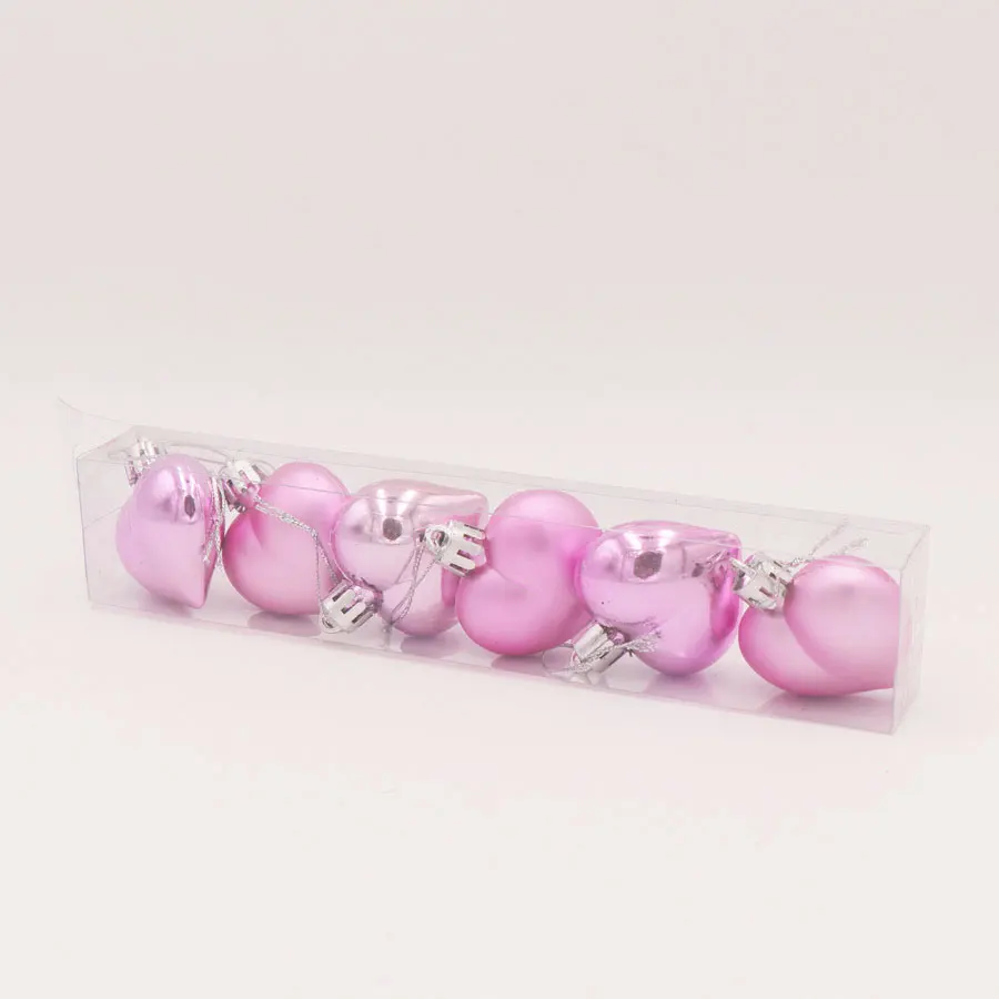 Pink Heart Natal 6 шт./упак. сердце рождественские подвесные шары Рождественская елка украшения для рождественской вечеринки рождественские украшения для дома - Цвет: Pink Heart