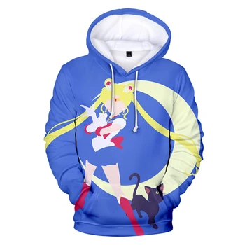 

New Sailor moon 3D Hoodies Men/women sweatshirts Fashion Spring Autumn winter Hoodie girls Casual 3D Sailor moon Hooded Coat
