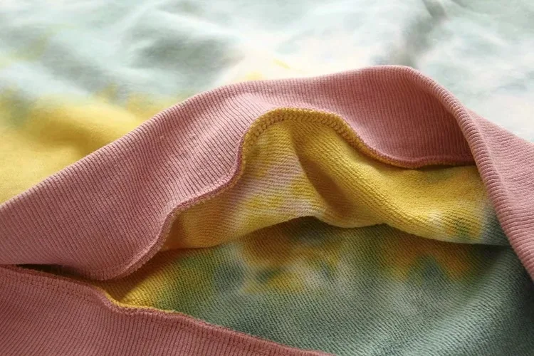 EDGLuLu женские осенние Топы пуловер с принтом tie dye осенне-зимний женский мешковатый свитер с круглым вырезом и длинным рукавом милый пуловер
