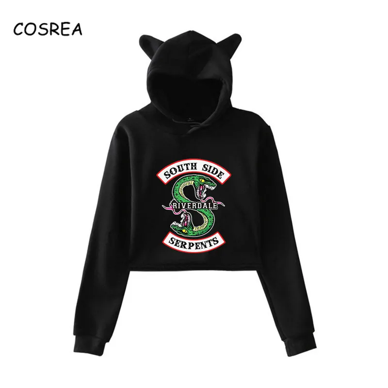 

South Side Serpents Riverdale Sweatshirt Women Long Sleeve Pullover Tops Hoodie with Ear Harajuku Hoodie Sweatshirt Streetwear
