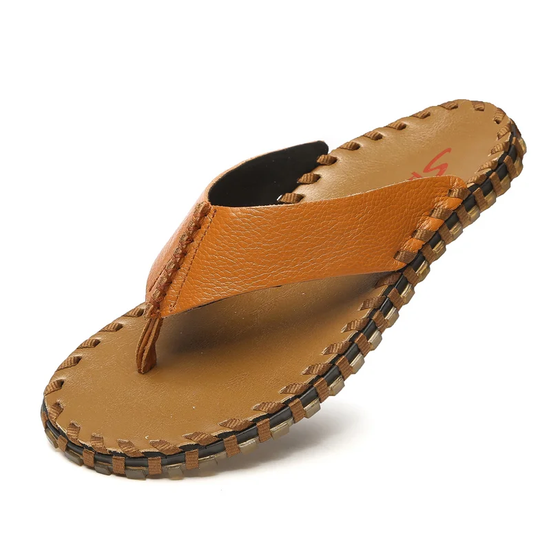 Мужские спортивные кожаные шлепанцы hombre sliffen slipers Man chancla резиновые Вьетнамки не
