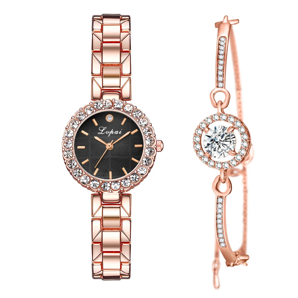 Топ брендовые сетчатые часы для женщин, часы из розового золота, кварцевые очаровательные часы, роскошные стразы, повседневные женские кварцевые наручные часы, браслет - Цвет: A3 with bracelet