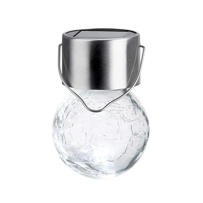 

Hanging Solar Light White LED Crack Spherical Chandelier Waterproof Outdoor Solar Lantern for Garden/Garden(1 Pack)