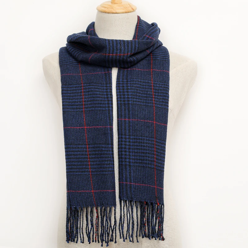 185*35cm Plaid Winter Scarf Women Warm Fashion Cashmere muffler hijab wrap pashmina shawl headcloth female men unisex girl lady 3