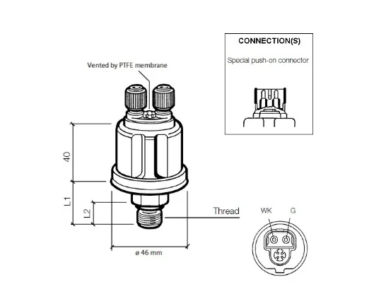 Description Picture 6 of itemEngine Parts 1/8 NPT 10 MM VDO Oil Pressure Sensor 0 To 10 Bars Diesel Generator Part Stainless Crew Plug Alarm Pressure Sensor