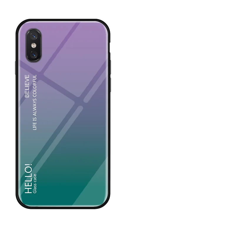 Светло-фиолетовый Задняя крышка для телефона Xiaomi Mi 8 Explorer модный стеклянный чехол для телефона для Xiaomi Mi 8 SE Lite полная защита бампер - Цвет: Светло-фиолетовый