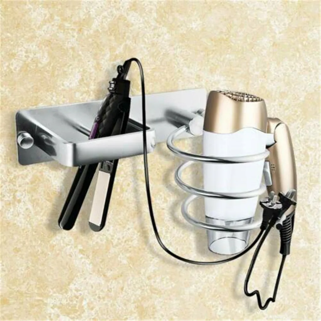 Wand Haar Trockner Halter Schrank Richt Lagerung Stehen Rack Bad Regal Lagerung Haartrockner Halter Edelstahl