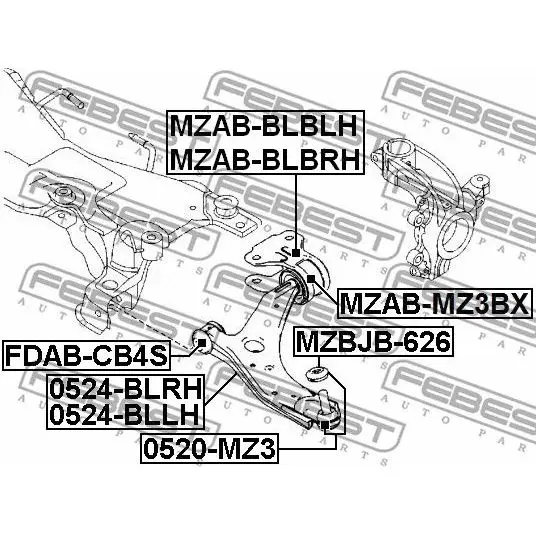Рычаг правый Mazda 3/Axela BL 09-13 FEBEST 0524-BLRH