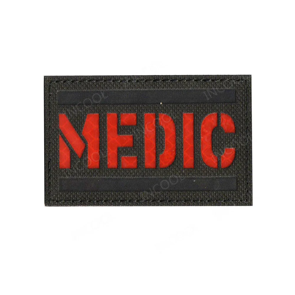 4IR Reflective Black Медицинский ИК Светоотражающие патчи лазерная резка тактический военный боевой дух вышитые патчи EMT эмблема ткань для аппликации вышивальные значки - Цвет: 4IR Reflective Black