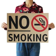 [C602] nosmoking Ностальгический ретро плакат из крафт-бумаги экран для помещений кафе декоративная живопись