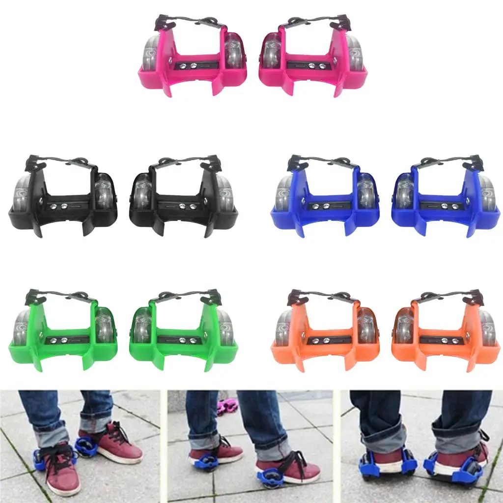 Light Up Flash Heel Wheel Roller Skates LED Kids Child Rollerskate Training Shoe Strap on Child Street Skating Roller Adjustable