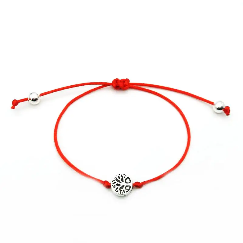 

Retro Silver Life Tree Charm Bracelets for Women Men Children Lucky Red String Friendship Wish Bracelets Jewelry Gift Adjustable