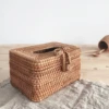 Tissue Box Eco-friendly Large Capacity Rattan Rectangular Facial Paper Holder High Toughness Space-saving Burr Free Great Boxes 6