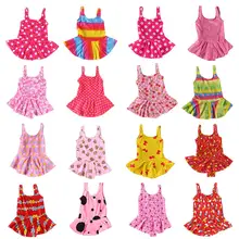 Милое детское цельнокроеное платье для девочек, купальный костюм разных цветов