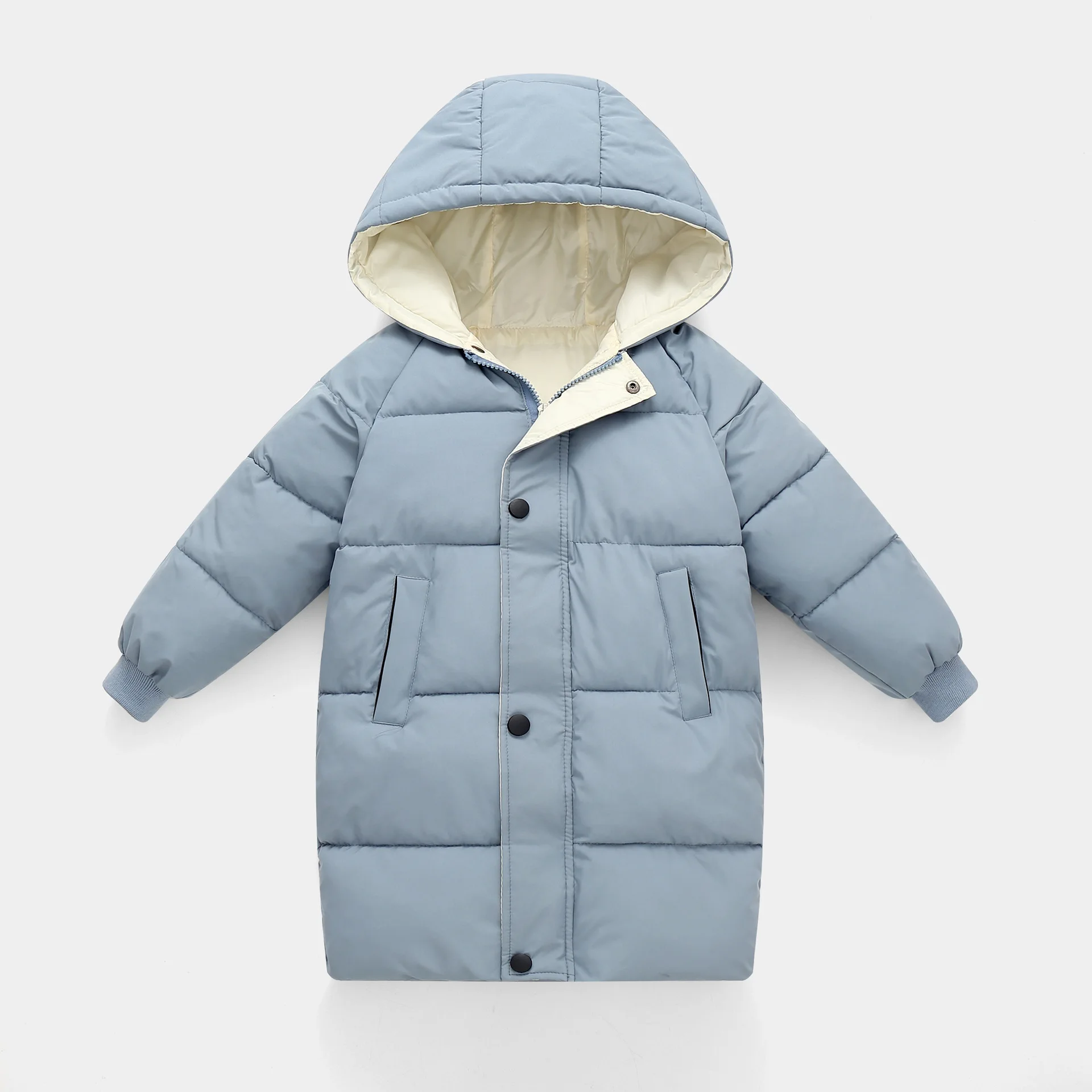 

Детское пуховое пальто, зимняя парка с хлопковой подкладкой для мальчиков и девочек-подростков, утепленные Длинные куртки, верхняя одежда для малышей