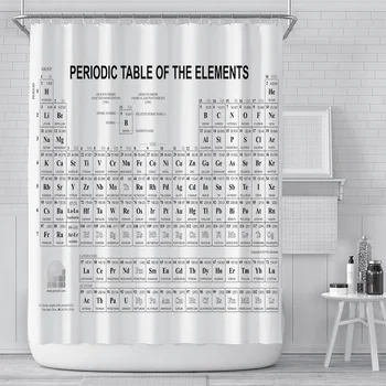 

Periodic Table of Elements Printed Shower Curtains Waterproof Curtains Bathroom Products with 12 Hook Mildew Bathroom Decoration