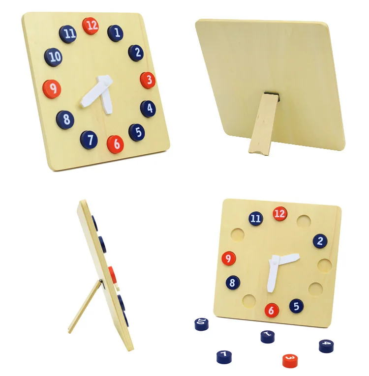 Baby Toys Montessori Wood Clock Puzzle Montessori Materials Educational Wooden Toys Preschool Toys
