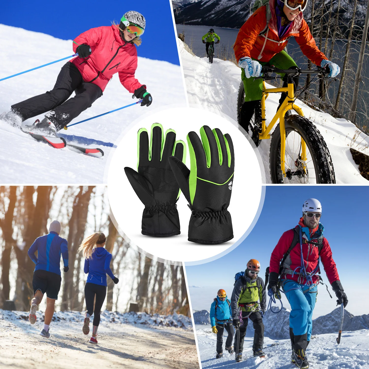 Мужские и женские лыжные перчатки водонепроницаемые дышащие уличные зимние теплые снежные спортивные перчатки для сноуборда