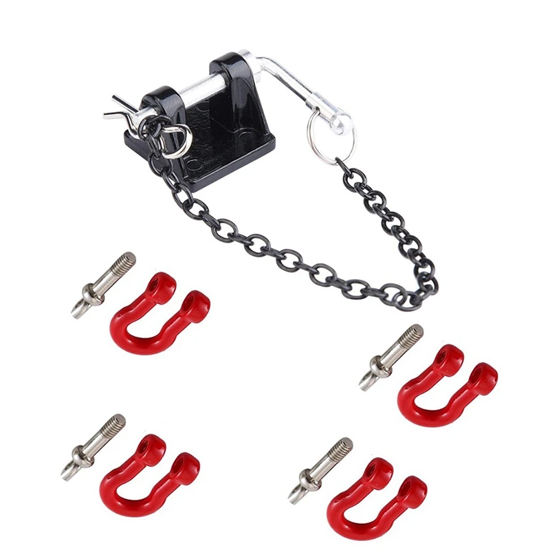 RC Crawler Tow Hook Metal Buckle Chain 1/10 Scale Trailer for SCX10 Car Remote Control Upgrade Part | Игрушки и хобби