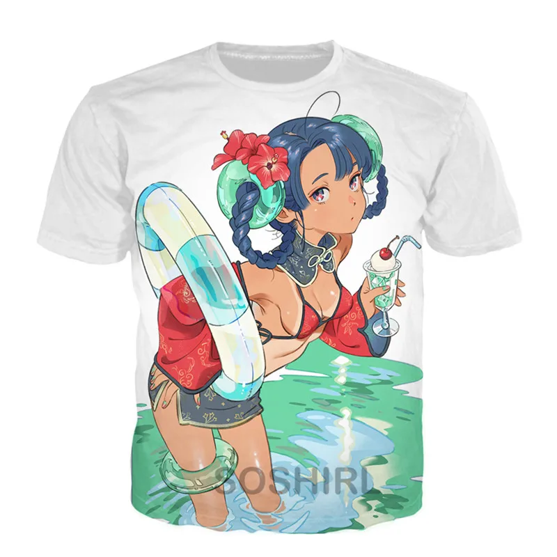 Sexy Beach Girls T Shirt Hawaii Vacation Tees Kawaii Summer T-shirt Hipster Funny Tops Personality Harajuku Hip Hop Streetwear | Женская