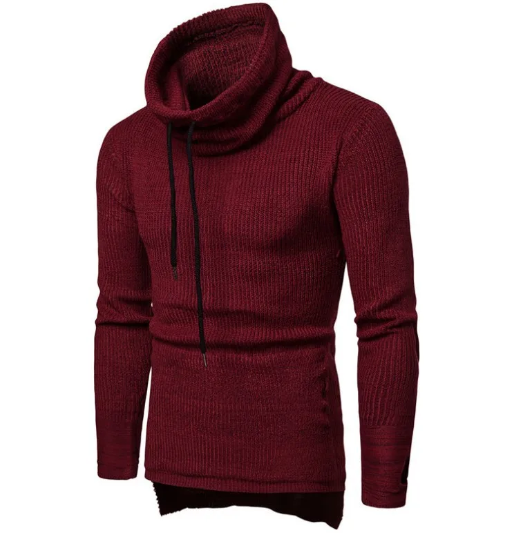 

New Style Europe And America Men Pullover Thick High Collar Heap Collar Sweater Christmas Clothes Sweater
