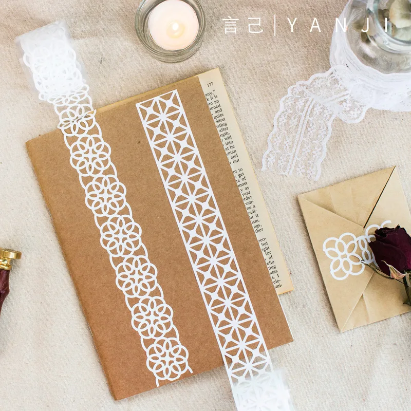 

Lace Wahi Tape 35mm*1m Openwork Lace Tape DIY Decorative Scrapbooking Planner Masking Tape Kawaii Stationery Wide Washi Tape