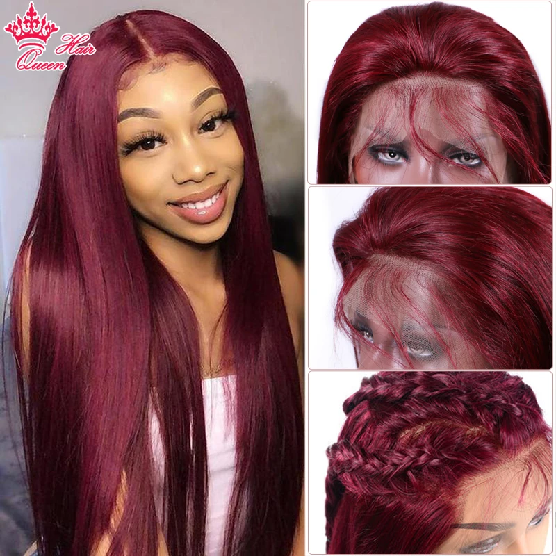 Queen hair кружевные передние человеческие волосы парики для черных женщин прямые кружевные передние парики бразильские Remy человеческие волосы парики предварительно выщипанные