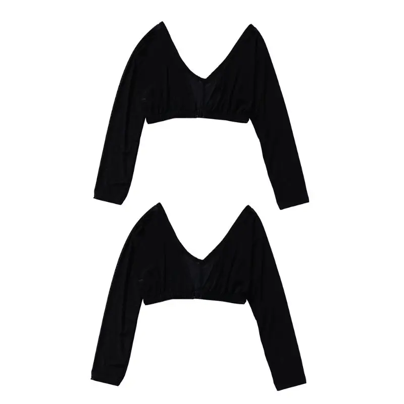 6EE405210-2 2 Pcs Women Thinner Slimmer Lightweight Armwear Wrap Crop Tops Base Shirt Blouse - Color: 6EE405210-2