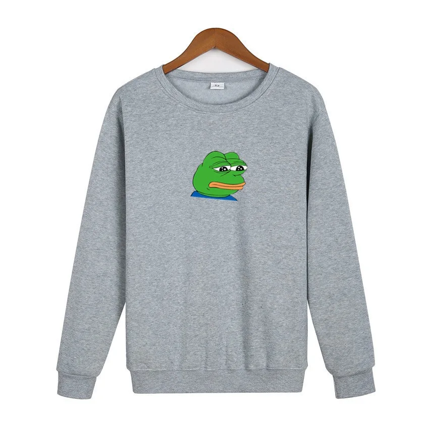 O-Neck Hoodie Sad Frog Print Mens Fashion Brand Sweatshirt Men Women Hoodie Pullover New Autumn Hip Hop Streetwear hoody