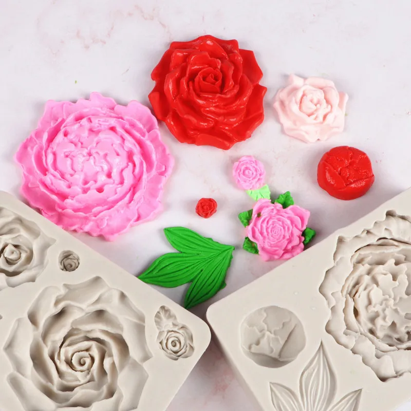 Silicone Mould / Rose branch Big / Sugarcraft Cake Decorating Fondant /  fimo mold