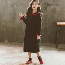 Платья для больших девочек г. Осеннее детское платье с длинными рукавами осенние вечерние платья принцессы для девочек, Рождественский костюм возраст от 2 до 18 лет