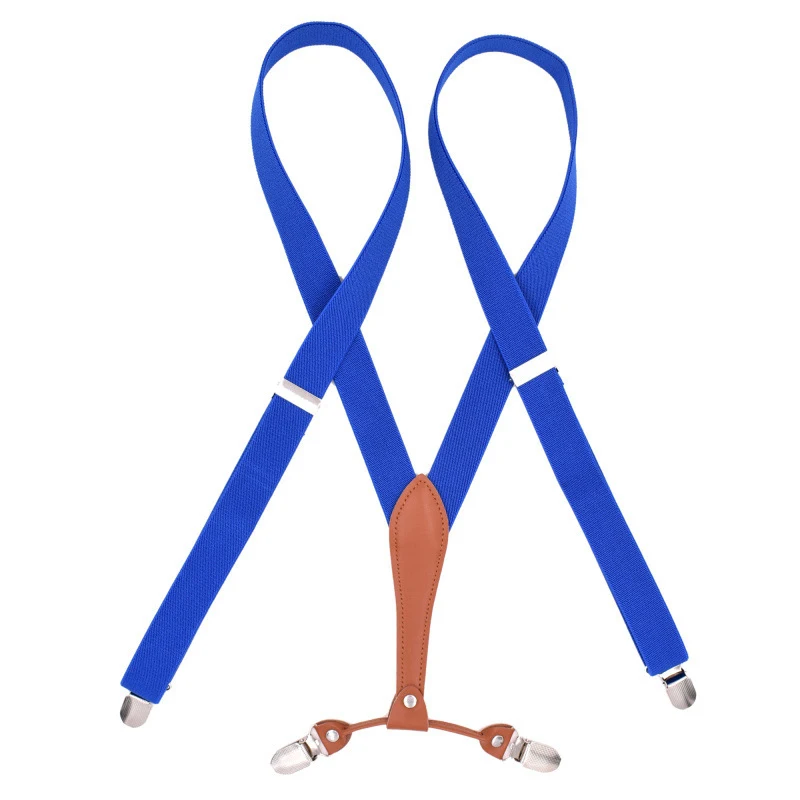 Fashion Suspenders for Men Women 2.5cm Wide X-back 4 Clips Adjustable Elastic Trouser Braces Straps Gifts for Dad Husband work suspenders