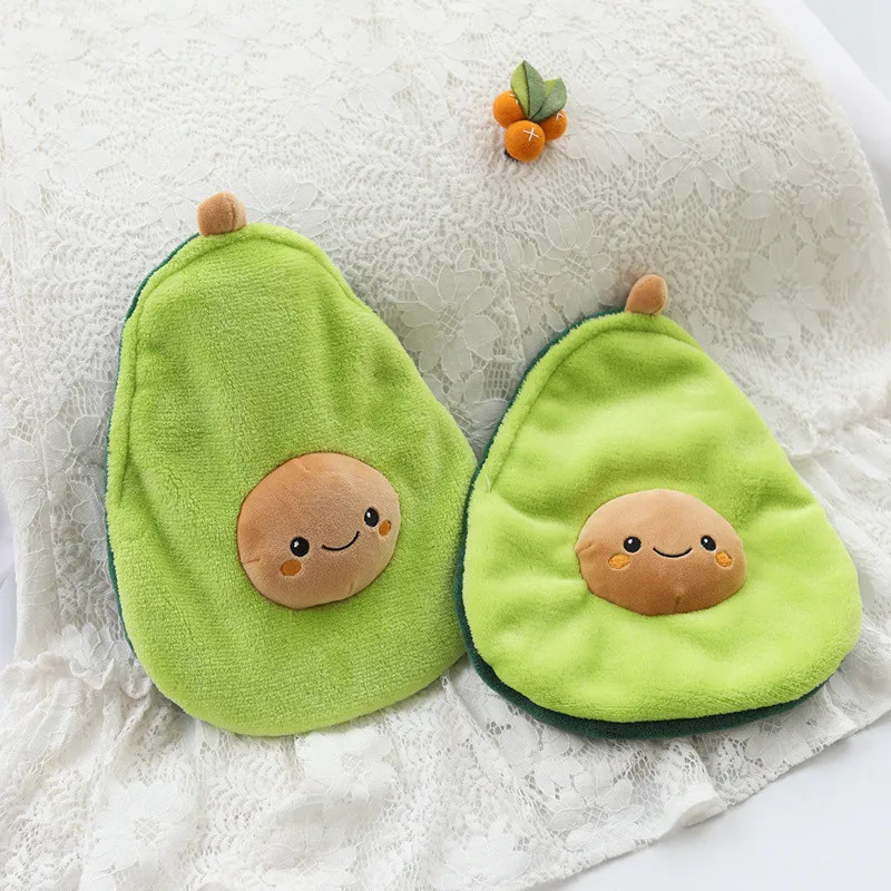 Cute Avocado Rubber Hot Water Bottles Stress Pain Relief Therapy With Knitted Soft Cozy Cover Winter Warm Heat Reusable 1000ml