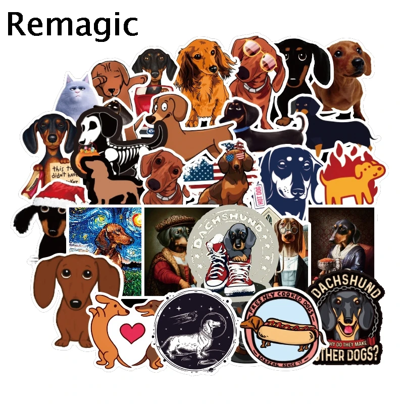 50個ダックスフント犬動物diyステッカーパックアニメヴィンテージペースターコスプレスクラップブッキング電話ラップトップの装飾のギフトアクセサリー ステッカー Aliexpress